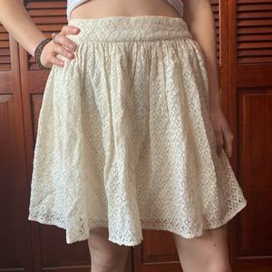 Eggshell lace skirt